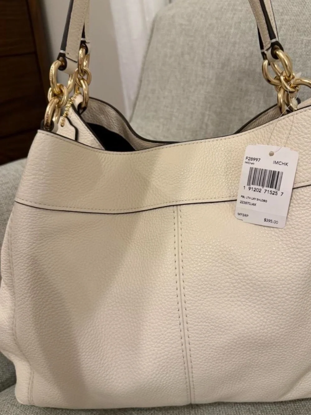 Coach Lexy Pebble Leather Shoulder Bag with Gold-Tone Hardware
